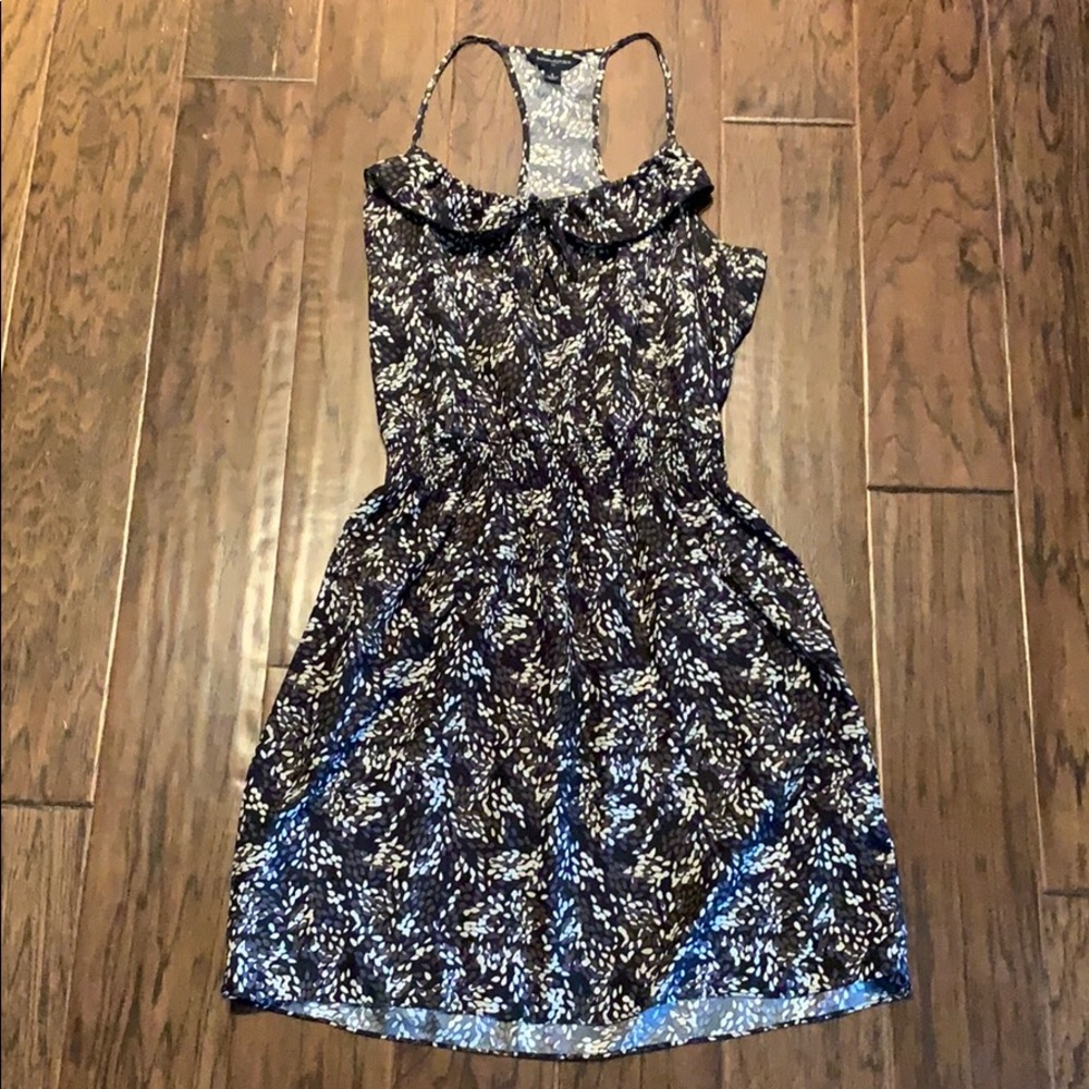 Banana republic print dress cinched waist size 8